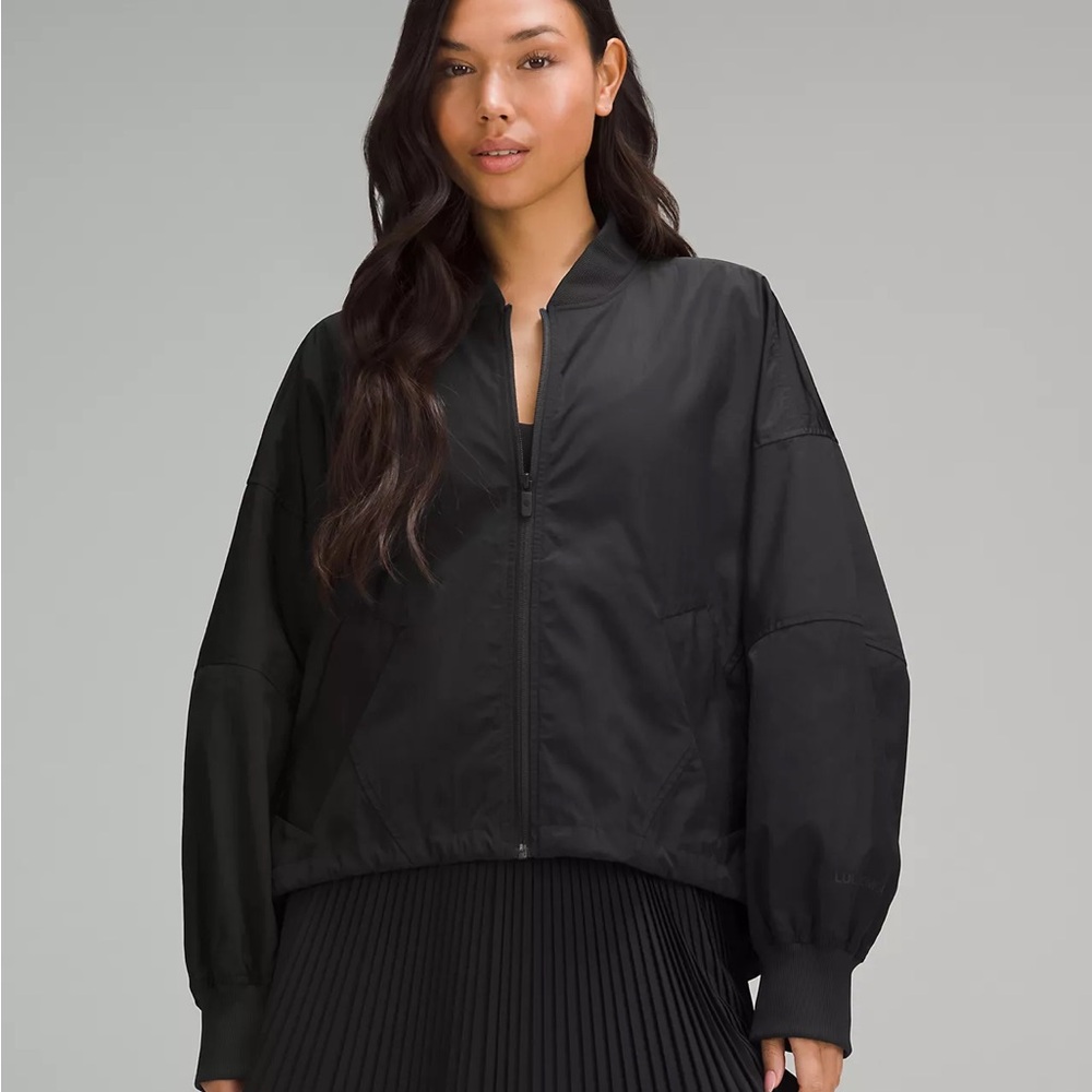 Lightweight Hem-Cinch Bomber Jacket